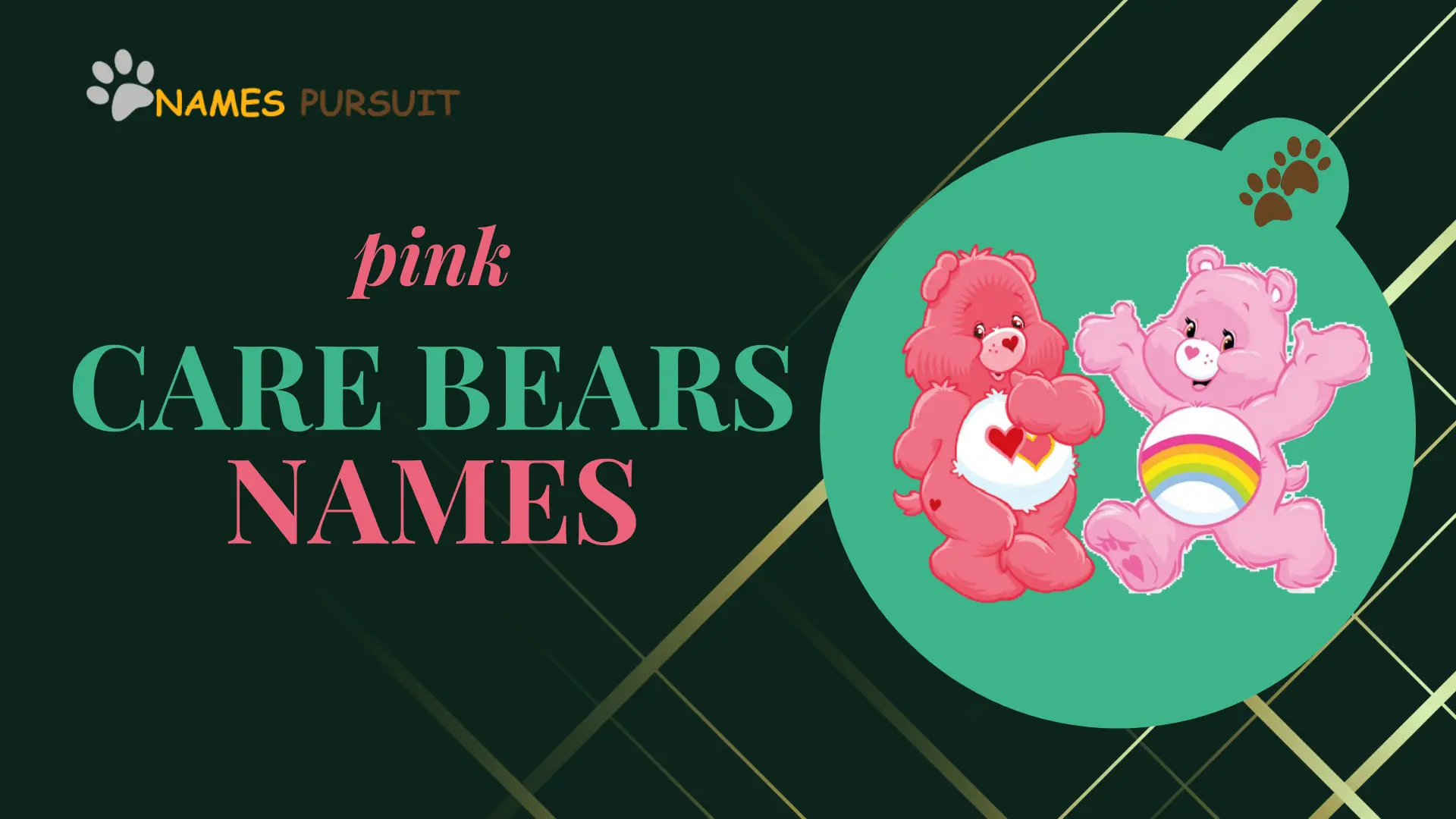 Pink Care Bear Names: Squad of Love & Kindness