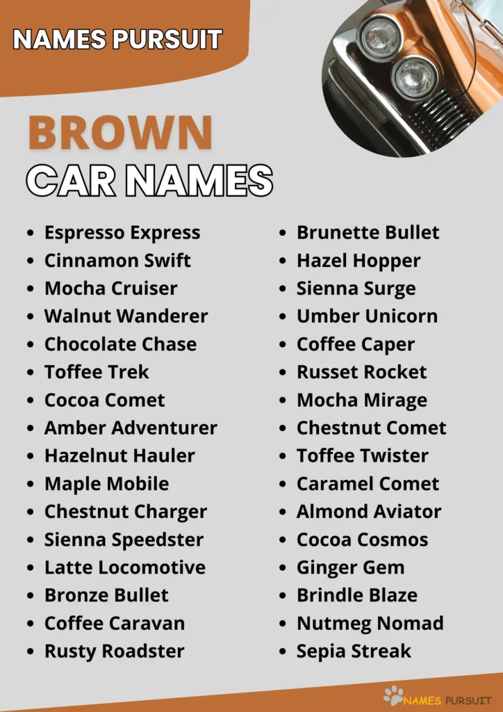 Best Brown Car Names