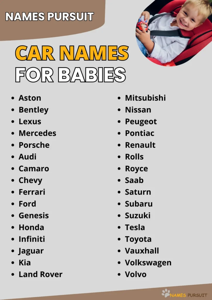 Popular Car Names For Babies Ideas