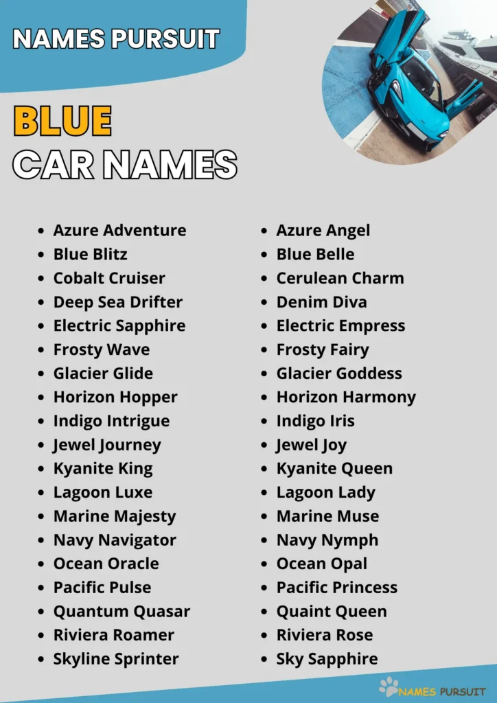 480 Cool Blue Car Names Creative Tips Ideas 