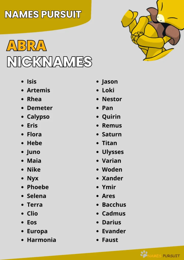Best Abra Nicknames 