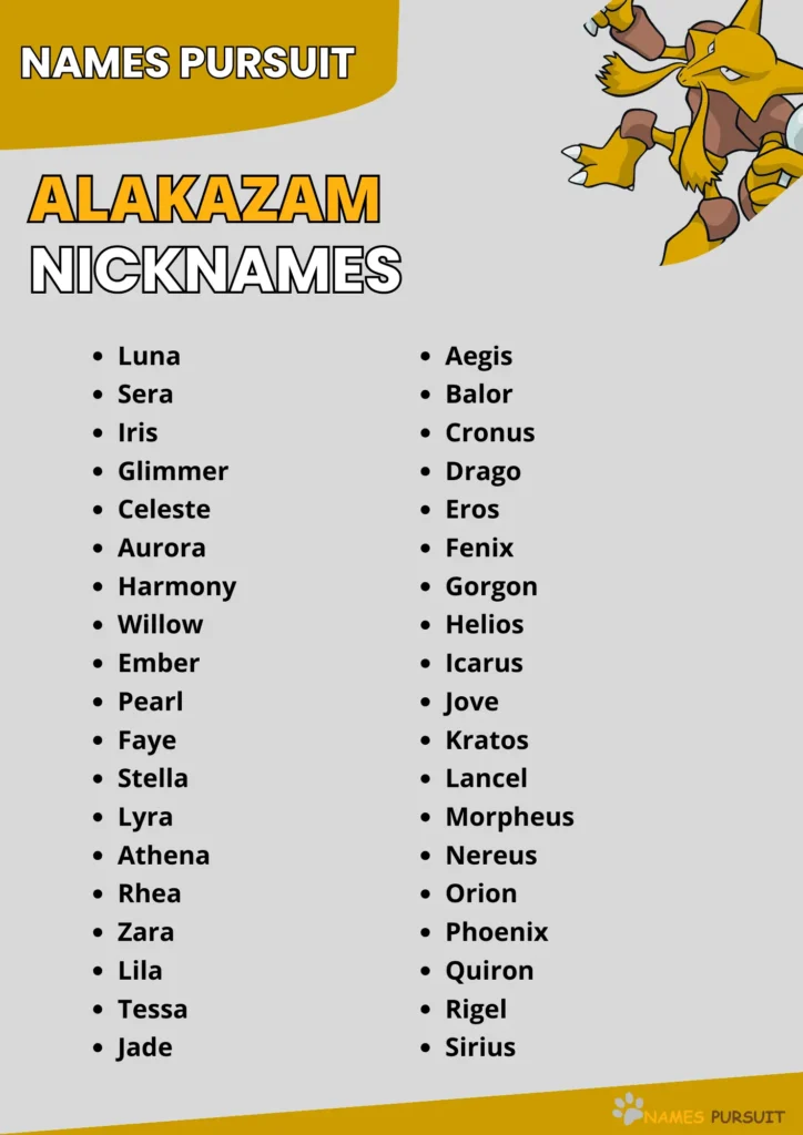 Best Alakazam Nicknames