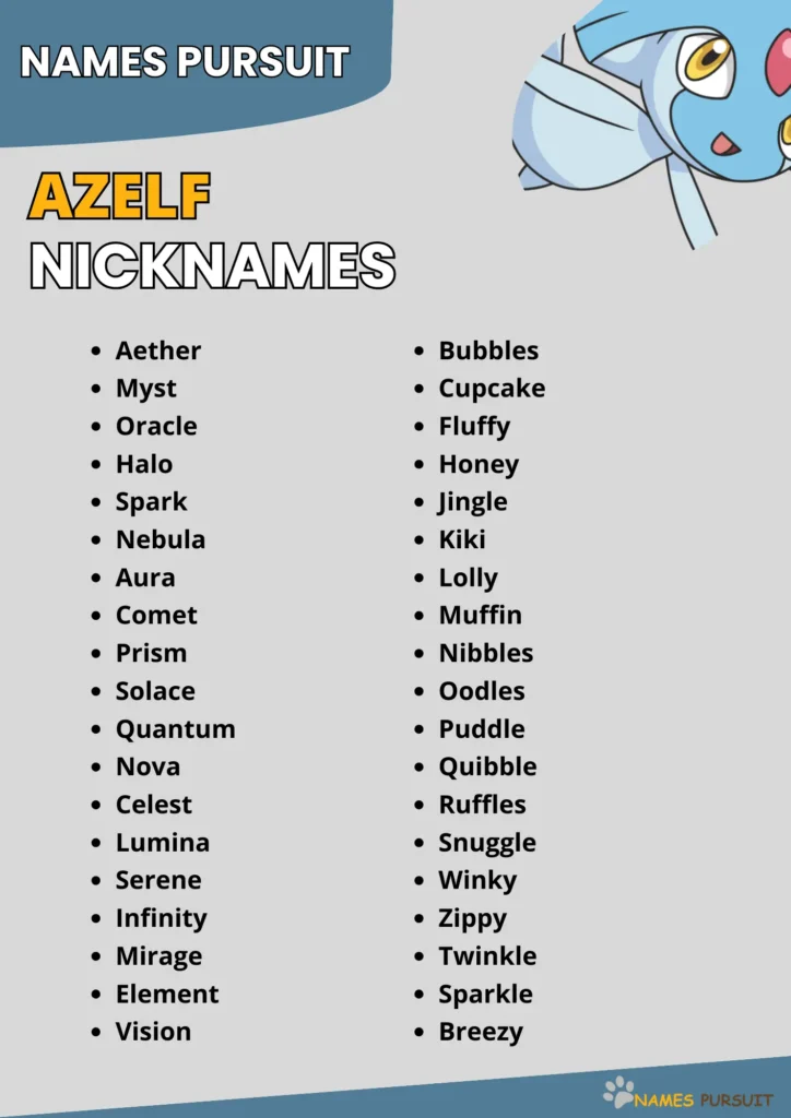 Azelf Nicknames Ideas