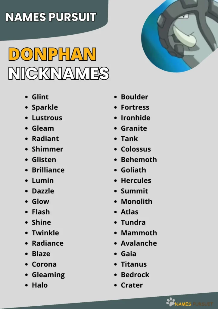 Donphan Nicknames Ideas