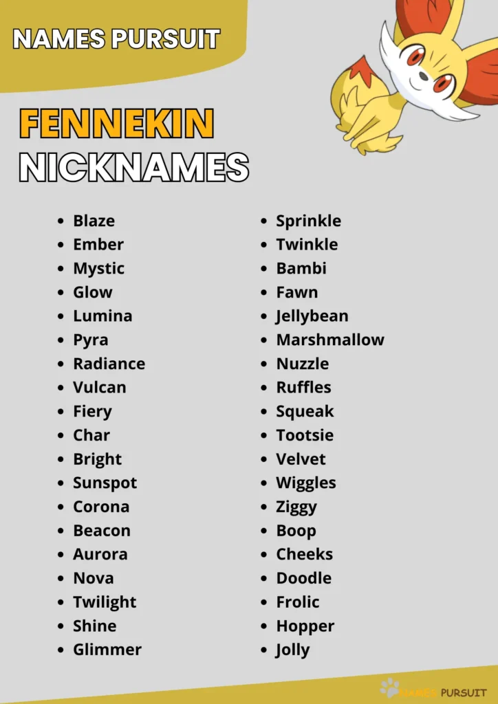 Best Nicknames for Fennekin 