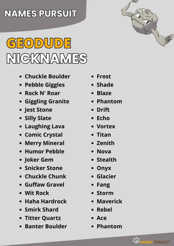 Funny Geodude Nicknames