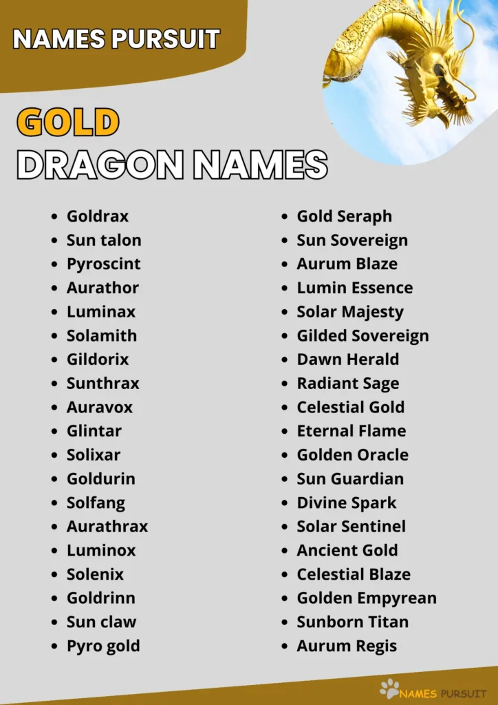 Best Gold Dragon Names Ideas