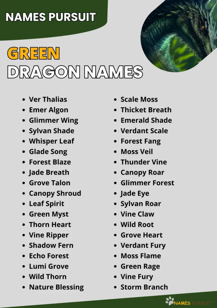 Green Dragon Names Ideas