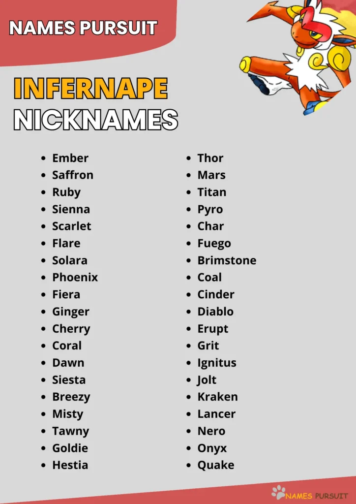 Infernape Nicknames Ideas