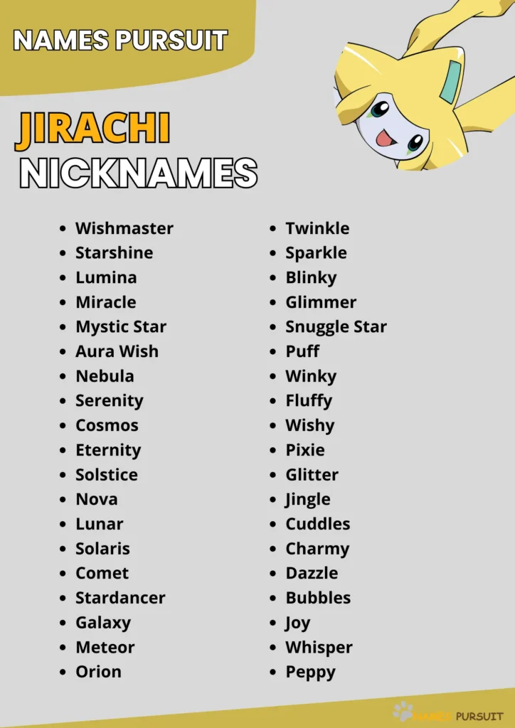 Best Jirachi Nicknames