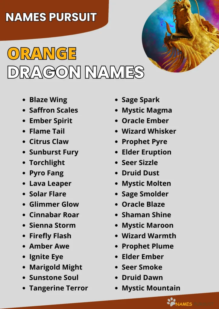 Best Orange Dragon Names Ideas