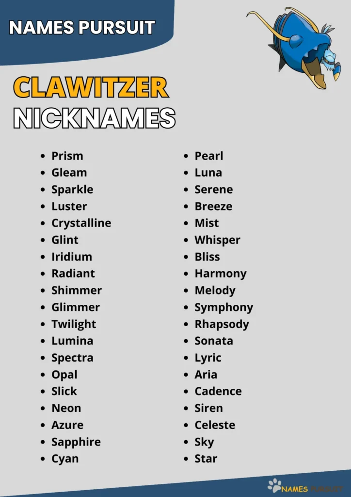 Clawitzer Nickname Ideas