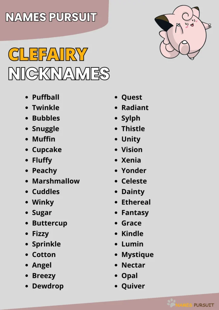 Clefairy Nicknames Ideas