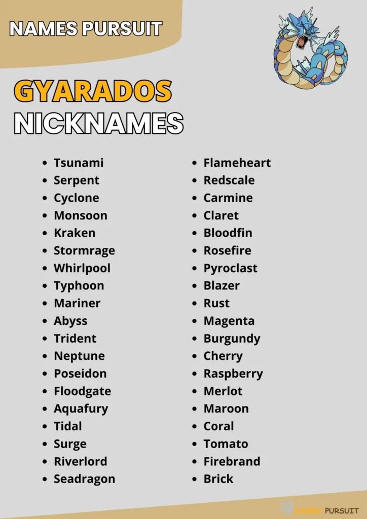 Best Gyarados Nicknames