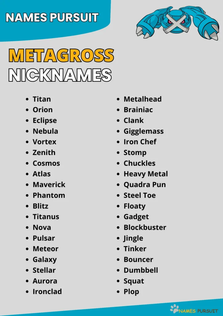 Best Metagross Nicknames Ideas